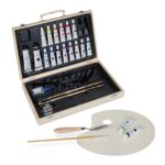 Set de pictura in ulei, 18 culori, pensule, 5 x 36,5 x 26,5 cm