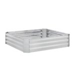 Pat de flori, bordura metalica zincata inaltata, silver, 30 x 120 x 90 cm, Kraftpunkt