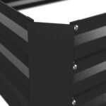Pat de flori, bordura metalica zincata inaltata, negru, 30 x 120 x 90 cm, Kraftpunkt - imagine 3