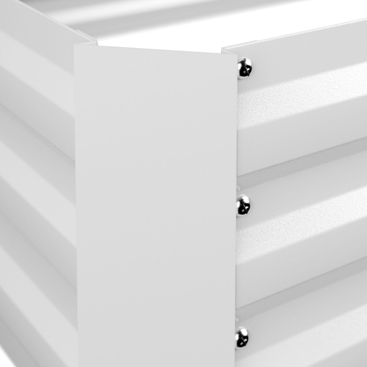 Pat de flori, bordura metalica zincata inaltata, alb, 30 x 120 x 90 cm, Kraftpunkt - imagine 5