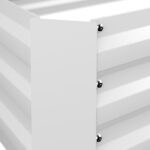 Pat de flori, bordura metalica zincata inaltata, alb, 30 x 120 x 90 cm, Kraftpunkt - imagine 5