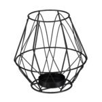 Suport lumanare, fabricat din fier si sticla, negru, dimensiuni 14 x 14 cm, Relaxdays - imagine 2