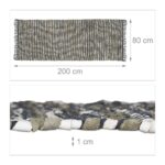 Covor lucrat manual din bumbac si piele, 80 x 200 cm, Relaxdays - imagine 4