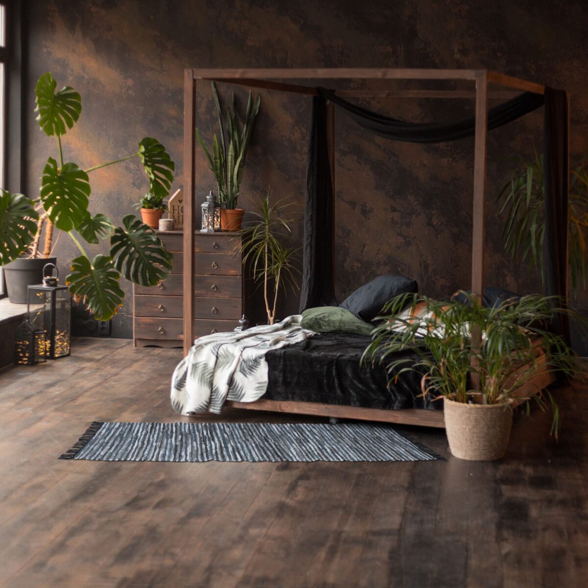 Covor lucrat manual din bumbac si piele, 80 x 200 cm, Relaxdays - imagine 5