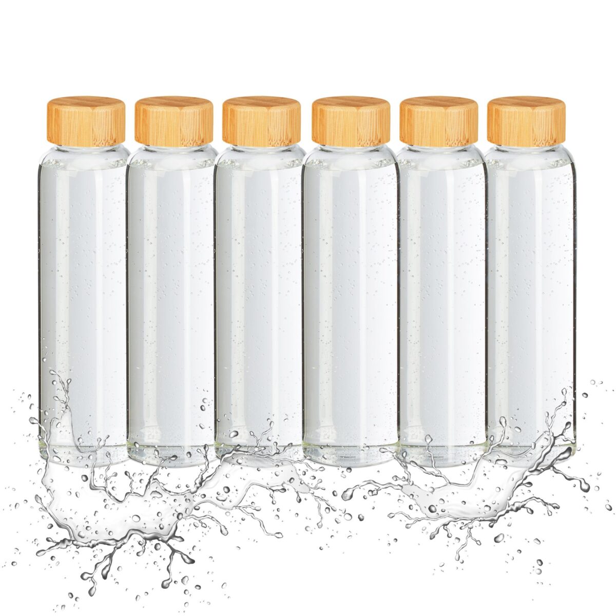 Set 6 sticle 500 ml, rezistente la caldura si frig, transparent - imagine 3
