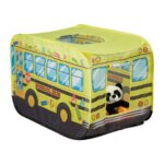 Cort de joaca pentru copii "Autobuz scolar" 70 x 110 x 70 cm, Relaxdays