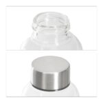 Set de 2 sticle 500 ml, rezistente la caldura si frig, transparent/argintiu/negru - imagine 8