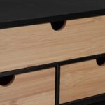 Organizator de birou cu 3 sertare, bambus, MDF, negru, 13,5x33x21cm, Relaxdays - imagine 2