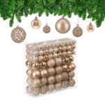Set globuri brad, Craciun, 150 bucati, crem, NEW 2