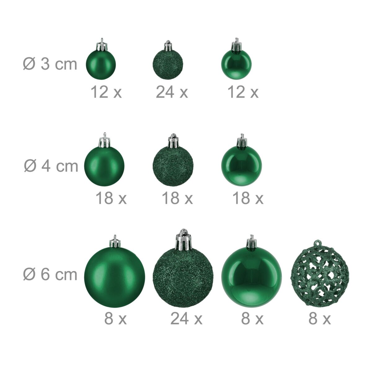 Set globuri brad, Craciun, 150 bucati, verde inchis, NEW 2 - imagine 5