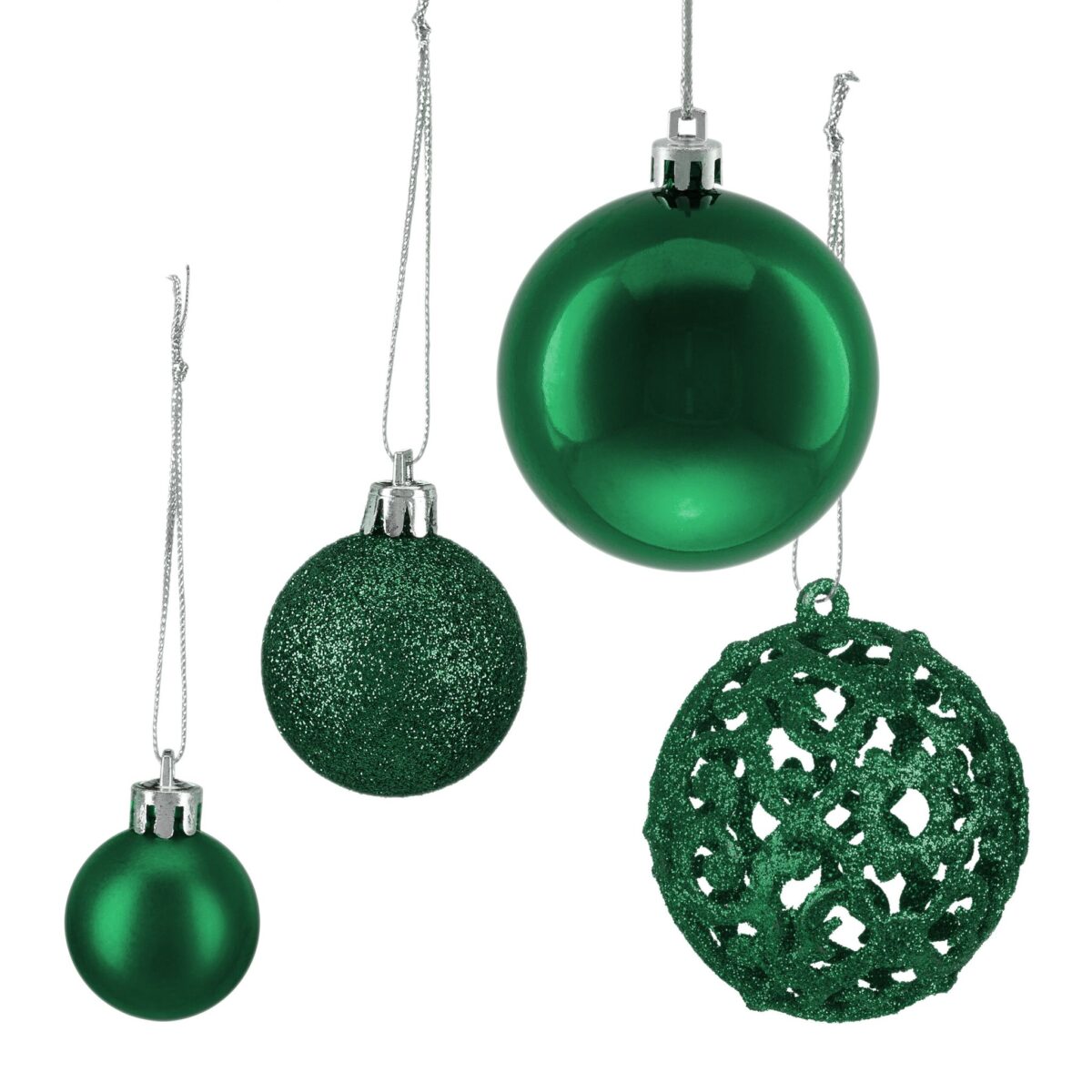 Set globuri brad, Craciun, 150 bucati, verde inchis, NEW 2 - imagine 7