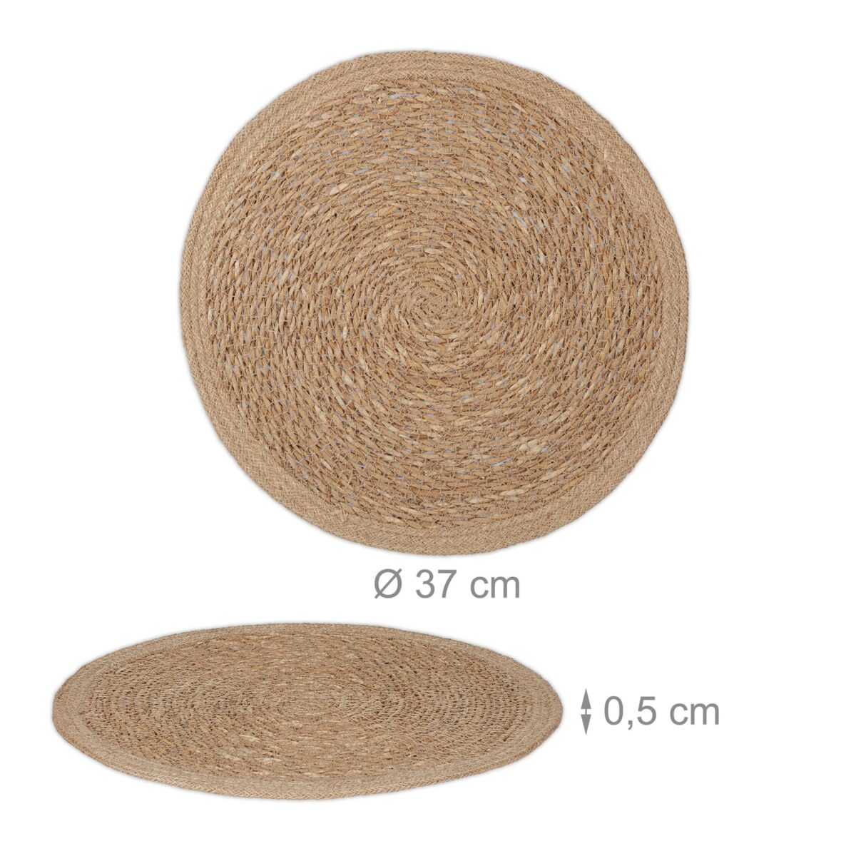 Set 6 suporturi pentru farfurii, design natural si elegant, 0,5 x 37 cm, Relaxdays - imagine 4