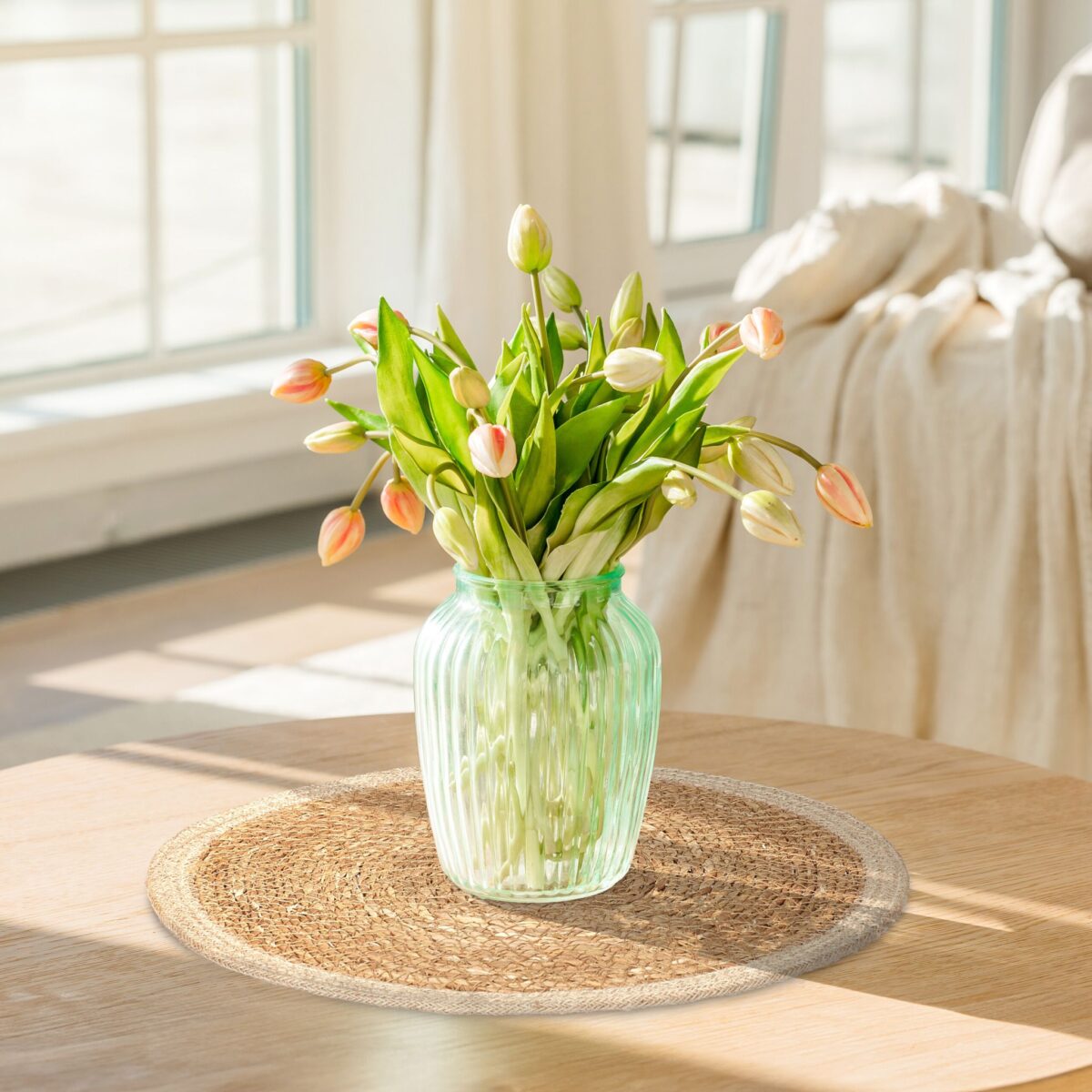 Set 6 suporturi pentru farfurii, design natural si elegant, 0,5 x 37 cm, Relaxdays - imagine 5