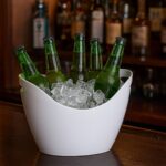 Frapiera pentru sticle si gheata, 8 L, plastic, alb, 25,5 x 35 x 25,5 cm, Relaxdays - imagine 2