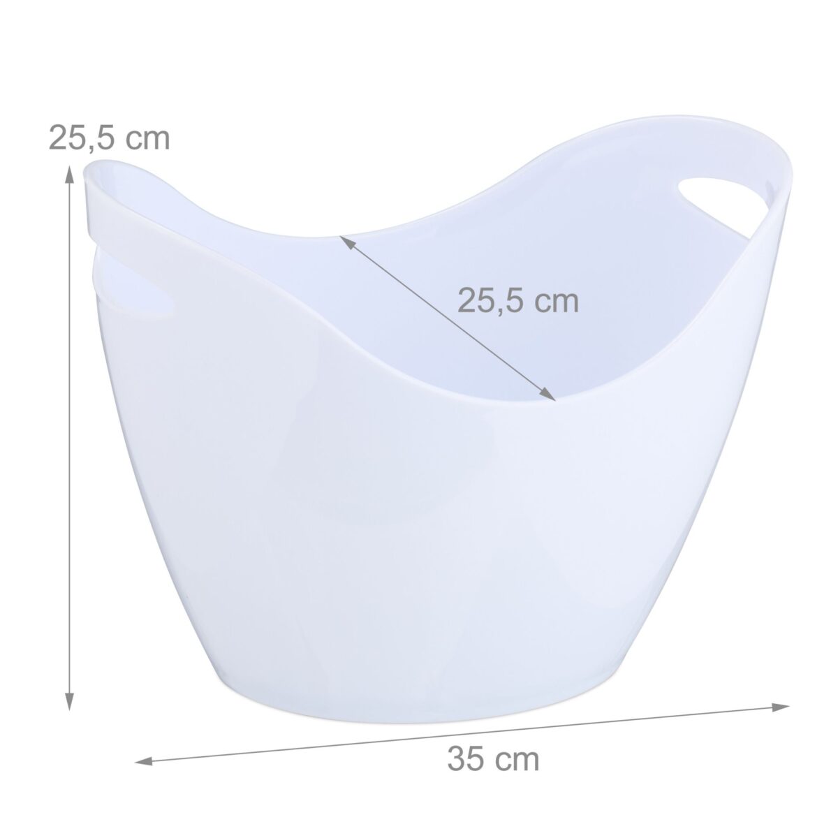 Frapiera pentru sticle si gheata, 8 L, plastic, alb, 25,5 x 35 x 25,5 cm, Relaxdays - imagine 4