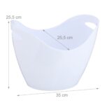 Frapiera pentru sticle si gheata, 8 L, plastic, alb, 25,5 x 35 x 25,5 cm, Relaxdays - imagine 4