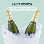 Frapiera pentru sticle si gheata, 8 L, plastic, alb, 25,5 x 35 x 25,5 cm, Relaxdays - imagine 6