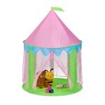 Cort de joaca pentru copii, castel cu 4 intrari, 135 x 102 cm, Relaxdays