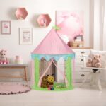 Cort de joaca pentru copii, castel cu 4 intrari, 135 x 102 cm, Relaxdays - imagine 3