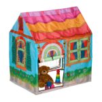 Cort de joaca pentru copii, casa cu 2 intrari, 103 x 96 x 75 cm, Relaxdays