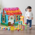 Cort de joaca pentru copii, casa cu 2 intrari, 103 x 96 x 75 cm, Relaxdays - imagine 4