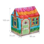 Cort de joaca pentru copii, casa cu 2 intrari, 103 x 96 x 75 cm, Relaxdays - imagine 5