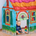 Cort de joaca pentru copii, casa cu 2 intrari, 103 x 96 x 75 cm, Relaxdays - imagine 6