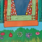 Cort de joaca pentru copii, casa cu 2 intrari, 103 x 96 x 75 cm, Relaxdays - imagine 2