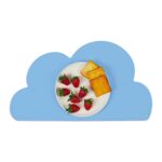 Suport pentru farfurii, antiderapant, din silicon, albastru, 47 x 26,5 cm, Relaxdays