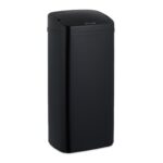 Cos de gunoi cu senzor, 40 L, otel inoxidabil, negru, Relaxdays