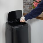 Cos de gunoi cu senzor, 50 L, otel inoxidabil, negru, Relaxdays - imagine 7