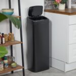 Cos de gunoi cu senzor, 50 L, otel inoxidabil, negru, Relaxdays - imagine 6