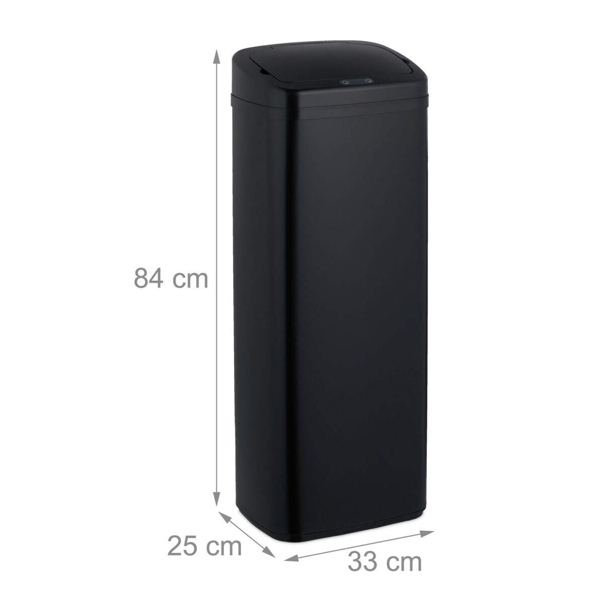 Cos de gunoi cu senzor, 50 L, otel inoxidabil, negru, Relaxdays - imagine 2