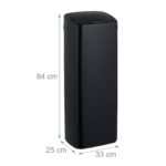 Cos de gunoi cu senzor, 50 L, otel inoxidabil, negru, Relaxdays - imagine 2