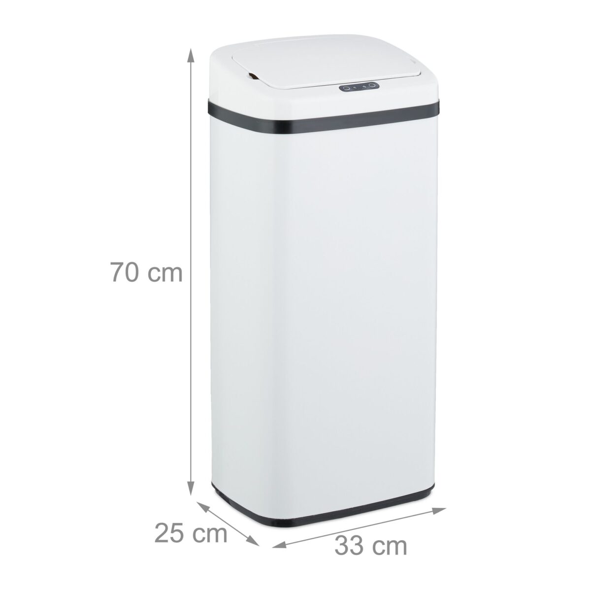 Cos de gunoi cu senzor, 40 L, otel inoxidabil, alb, Relaxdays - imagine 2