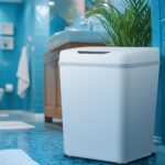 Cos de gunoi cu senzor pentru baie, 9L, alb, plastic, Relaxdays - imagine 7