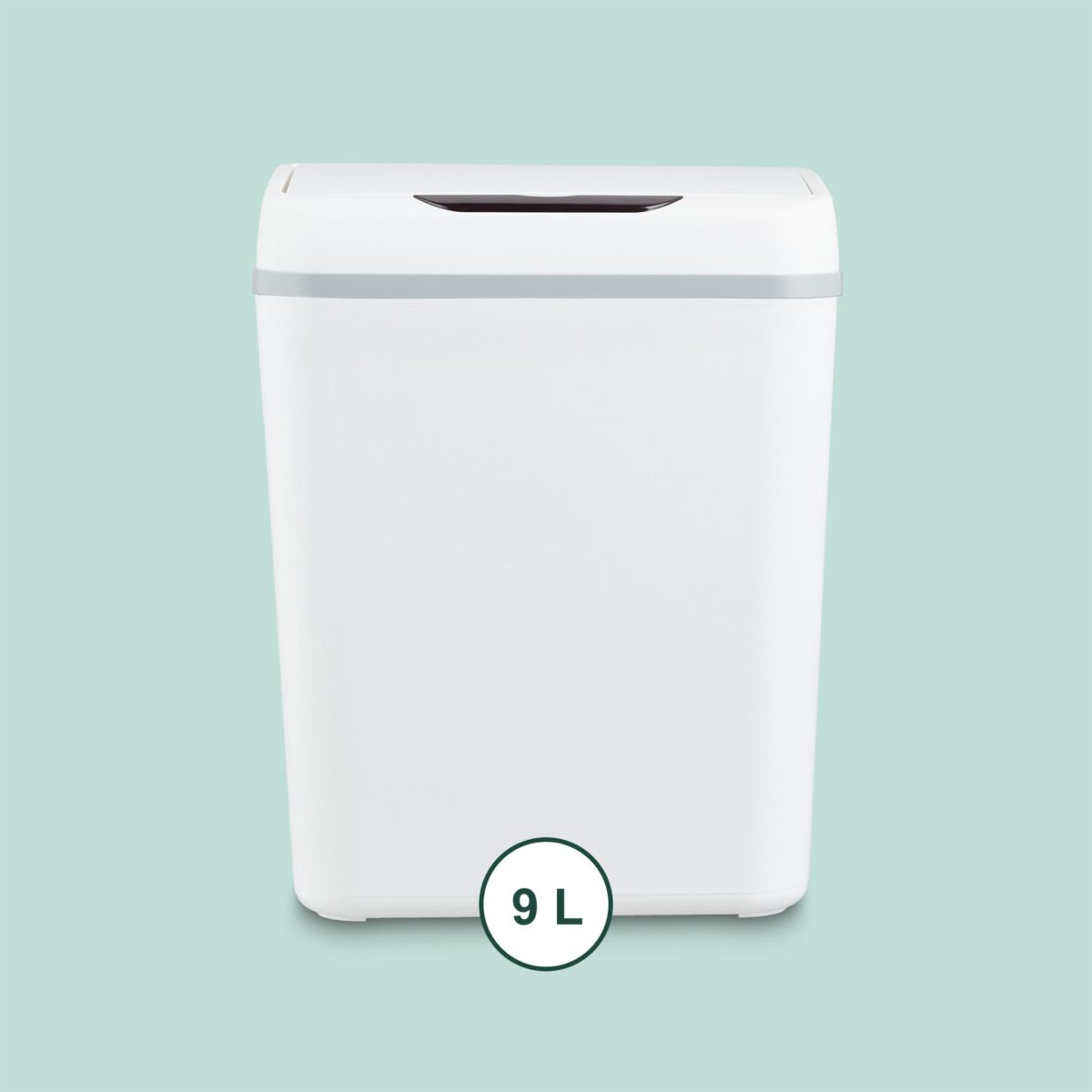 Cos de gunoi cu senzor pentru baie, 9L, alb, plastic, Relaxdays - imagine 5