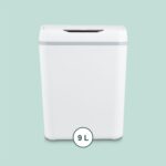 Cos de gunoi cu senzor pentru baie, 9L, alb, plastic, Relaxdays - imagine 5