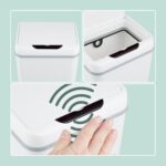 Cos de gunoi cu senzor pentru baie, 9L, alb, plastic, Relaxdays - imagine 4