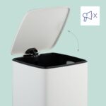 Cos de gunoi cu pedala, 20 L, fier, 40 x 28 x 34 cm, alb, Relaxdays - imagine 7