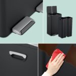 Cos de gunoi cu pedala 2 x 30 L, reciclare selectiva, negru, inchidere silentioasa, 71,5 x 47 x 36 cm, Relaxdays - imagine 6