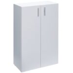 Dulap multifunctional cu usi, Vela, 3 rafturi, MDF, alb, 115.5 x 60 x 31 cm