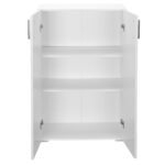 Dulap multifunctional cu usi, Vela, 3 rafturi, MDF, alb, 115.5 x 60 x 31 cm - imagine 3