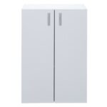 Dulap multifunctional cu usi, Vela, 3 rafturi, MDF, alb, 115.5 x 60 x 31 cm - imagine 4