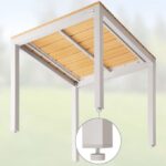 Set mobilier de gradina, 5 piese, masa si scaune, crem/maro - imagine 4