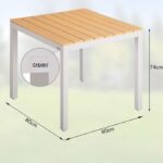 Set mobilier de gradina, 5 piese, masa si scaune, crem/maro - imagine 7