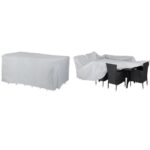Husa set mobilier gradina 8+1, 308 x 138 x 89 cm, Gri