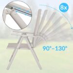 Set mobilier de gradina, 5 piese, masa si scaune, crem/maro - imagine 8