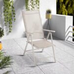 Set mobilier de gradina, 5 piese, masa si scaune, crem/maro - imagine 3