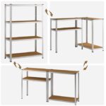 Set 1x Raft depozitare 4 etajere, Reglabil, 700 kg, 160 x 90 x 40 cm - imagine 8